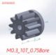 Picture of Module 0.3 10 teeth plastic pinion fit 0.8mm shaft of motor