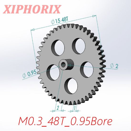 Picture of M0.3 48 tooth plastic gear